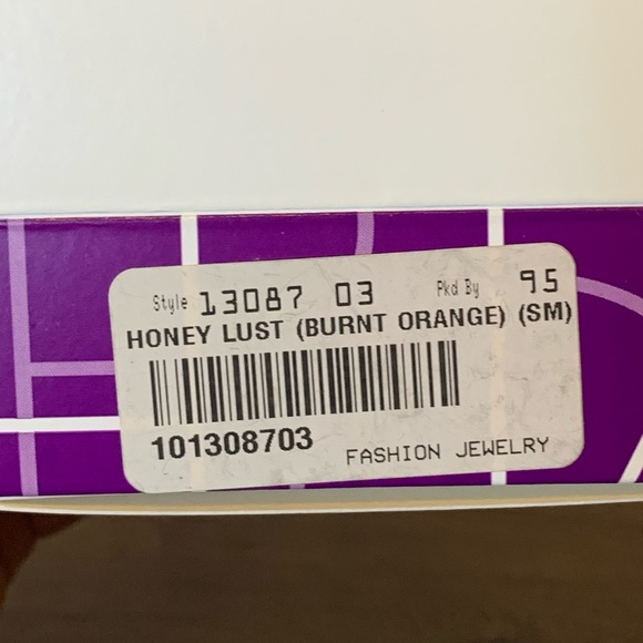 Lia Sophia Bracelet Honeycomb Metal Stretch Bangle Orange Jewelry Gift - Picture 7 of 7